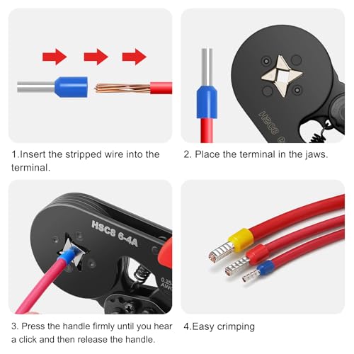 Crimpadora Terminales Alicates Crimpadora Alicates de terminales Alicates para prensar Kit de Terminales Cables Electricos