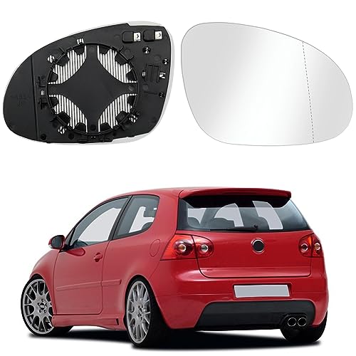 Cristal De Retrovisor Calefactable Lado Derecha Compatible con VW Passat B6 07-11 / Golf MK5 03-08 / Jetta 5 06-11 Espejo Retrovisor