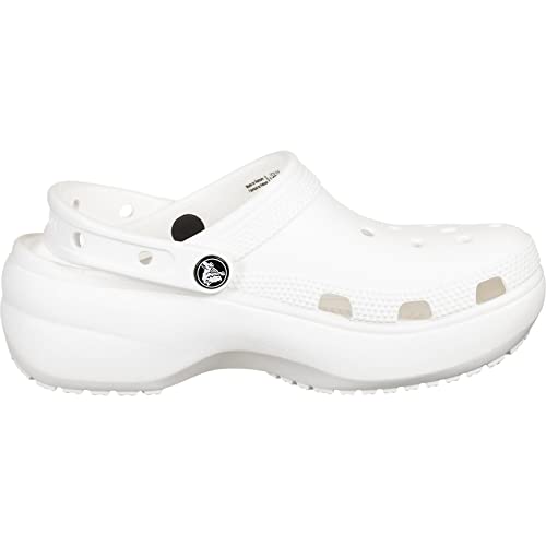 Crocs, Classic Platform Clog W, Zuecos Mujer, Blanco 39/40 EU