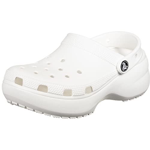 Crocs, Classic Platform Clog W, Zuecos Mujer, Blanco 39/40 EU