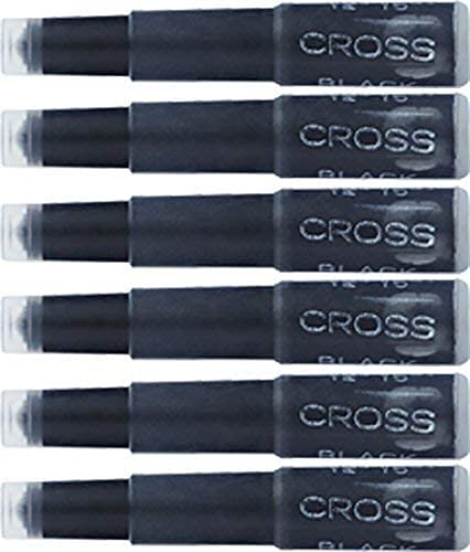 Cross 8921 - Pack de 6 cartuchos de tinta para pluma, color negro