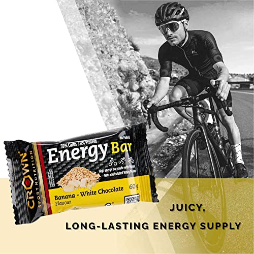 Crown Sport Nutrition Barritas Energéticas 12 unidades - Ciclismo Running Deporte Entreno Larga Duración Carbohidratos lento y rápido