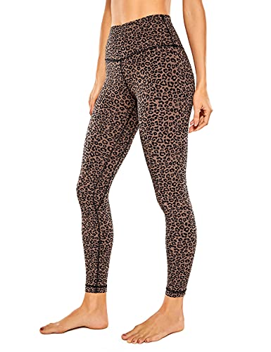 CRZ YOGA Mujer Deportivos Leggings Mallas Fitness Pantalones de Cintura Alta -63cm Estampado de Leopardo 2 38