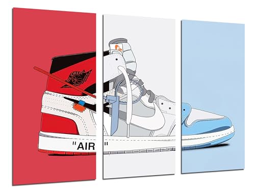 Cuadros Cámara Set 3 posters decorativos para pared, Decoración Salón Modernos, Dormitorios, Habitación, zapatillas Nike Air Jordan, (97 x 62 cm)