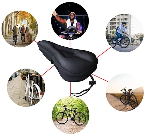 Cubre Sillín de Bicicleta Gel, Funda De Gel para Sillín de Bicicleta, Cubre Asiento de Bicicleta Cómodo y Transpirable con Funda Impermeable para Bicicleta de Carretera, Montaña y Urbana