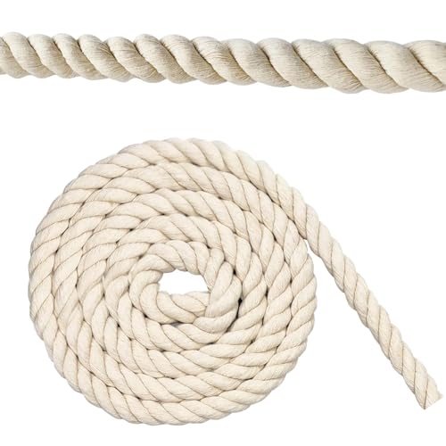 Cuerda Macrame, Soga Gruesa, Cuerda Manualidades, Rollo de Cuerda Algodon, Adecuado para Regalos Artesanales Diy (20mm*4m)