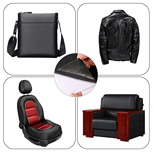 Cuero Adhesivo Parches Polipiel, Polipiel Adhesiva Piel para Tapizar 40 x 150 cm para Sofás, Asientos De Coche, Silla De Oficina, Cabecera, Bolsos, Negro