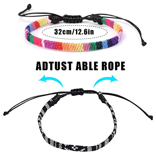 CUHZA Juego de 4 pulseras tobilleras para hombre y mujer, tejido de surf, tobilleras bohemias, hechas a mano, joyas de playa ajustables