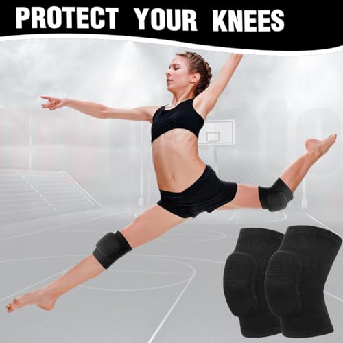 CUHZA Rodilleras blandas, 1 par de rodilleras elásticas de voleibol anticolisión Protector deportivo de rodilla para baile, fútbol, ​​voleibol, baloncesto, yoga, baile, fútbol, ​​voleibol, yoga