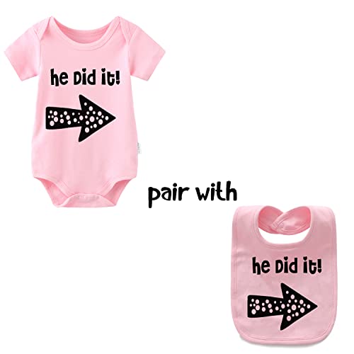 culbutomind Body para bebé gemelos, con texto en inglés "She He did it", Multicolor Bp, 9 mes