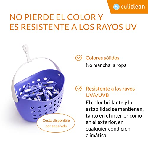 culiclean Pinza Ropa Flor 20 Piezas, Negro-Blanco/Blanco-Negro, Fuertes, Pinzas Ropa Que Non Dejan Marca