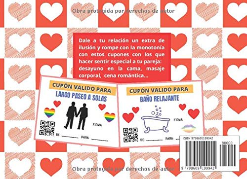 CUPONES DE PAREJA: TALÓN DE VALES CANJEABLES (DESAYUNO EN CAMA, MASAJES, BAÑO EN PAREJA...) | REGALO ROMÁNTICO Y ORIGINAL PARA TU PAREJA GAY | HOMBRE ... LOS ENAMORADOS, SAN VALENTIN | ANIVERSARIO.