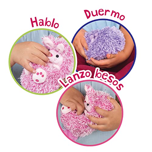 Curlimals - Erizo Higgle, Mascota interactiva de Color Morado, con Movimiento y + de 45 Sonidos, se enrolla y se esconde en tu Mano, para niños y niñas Desde 3 años, Famosa (CUR00200)