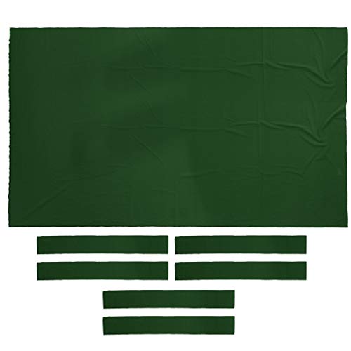 CUTICATE Fieltro De Tela De Mesa De Billar Compacta Y Práctica De 9 Pies Y Tiras De 6 Piezas para Mesa De Billar De Billar De Billar De 9 Pies - 0.6 Mm De Espe - Verde, 2.8x1.5m