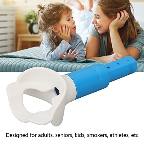 Cyrank Entrenador de Ejercicios de recuperación pulmonar de respiración, Dispositivo de Ejercicio de respiración Ligero portátil para Adultos y niños en Interiores(Azul)