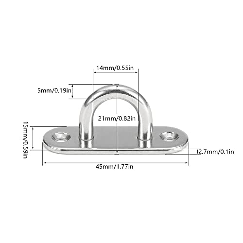 CYUaoao Placa de Ojo M5 de Acero Inoxidable 304 Gancho 10 Piezas de Techo para Colgar 15 x 45mm Anclajes Techo Hamacas Fuerte - con Tornillos de Montaje