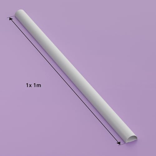 D-Line Maxi 1M5025W, Canaletas decorativas para cables de TV, Una solución cómoda que organiza y cubre los cables de TV en la pared - 50 x 25 mm y 1 metro de longitud en color blanco