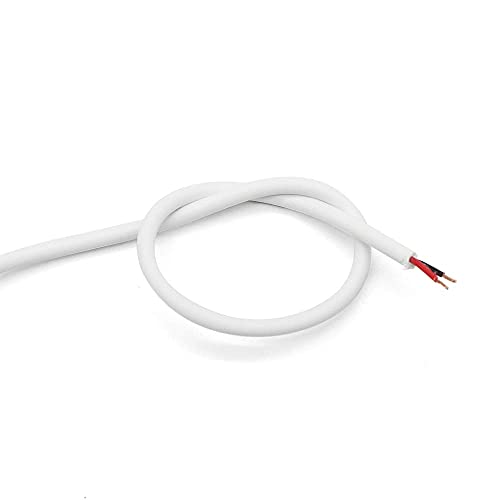 D-Orange 10M Cable Eléctrico Blanco, Redondo de PVC, 2 Núcleos, Diámetro Exterior 3 MM, Resistente al Desgaste, Anti-Oxidation para Instalar Electrodomésticos de Baja Potencia