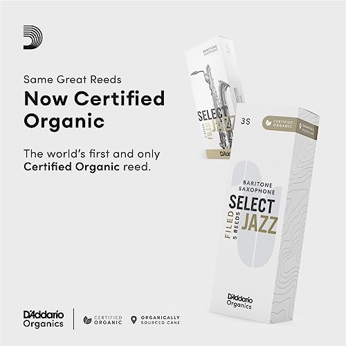 D'Addario Rico Select Jazz Reed for Baritone Sax, Filed, 3 Soft