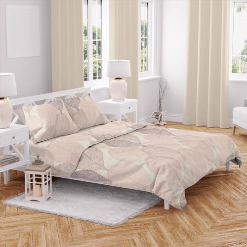 DALINA Textil - Fundas Nórdicas Cama 150 de 4 Piezas - Fundas Poliéster Nórdico 230x220 con 2 Fundas de Almohada 45x70 y Bajera Ajustable 150x190x20, Patrón Moderna de Poliéster Estampado