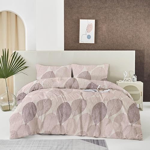 DALINA Textil - Fundas Nórdicas Cama 150 de 4 Piezas - Fundas Poliéster Nórdico 230x220 con 2 Fundas de Almohada 45x70 y Bajera Ajustable 150x190x20, Patrón Moderna de Poliéster Estampado