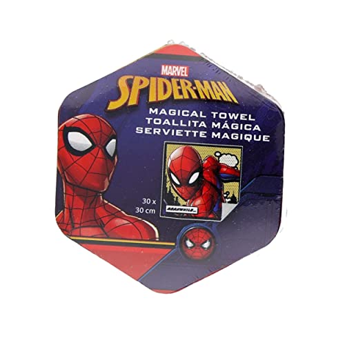 damaloo 2X Toallitas Bebe Spiderman Reutilizables - Toalla Infantil Colegio -Toalla pequeña niño - Toalla Cara Infantil de algodón - Toalla comprimida - Toalla mágica 30x30