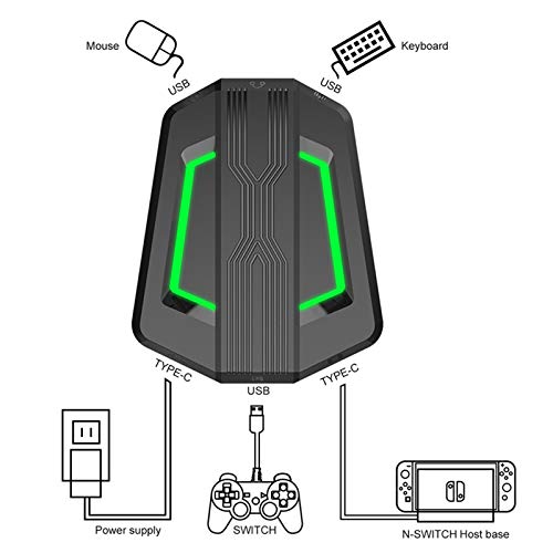 DaMohony Conversor de Teclado Y Ratón + Juego de Teclado + Ratón Compatible con Ps4 / Xbox One / Ps3 / Xbox 360 / N-Switch