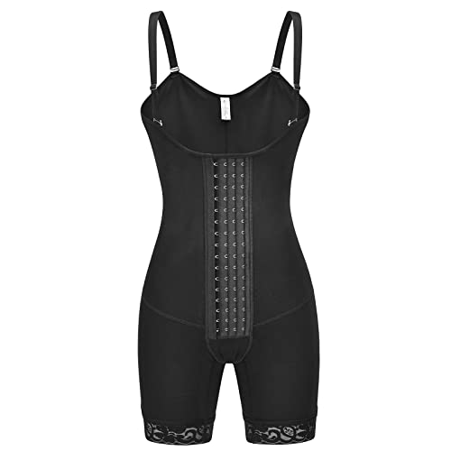 DaMohony Faja moldeadora para mujer, control de abdomen, busto abierto, moldeador de cuerpo para levantamiento de glúteos y adelgazante de muslos, Negro, Small/Medium