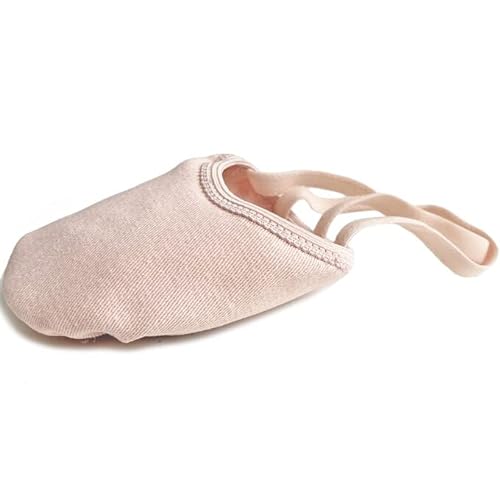 DANCEYOU Punteras Gimnasia Ritmica Medias Zapatillas Ballet Lienzo Suela de Cuero Zapatos de Gimnasia Rítmica Danza Moderna Rosa XS