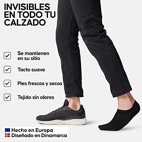 DANISH ENDURANCE 6 Pack Pinkies en Bambú, Transpirables, Calcetines Invisibles Mujer y Hombre, Gris, 39-42