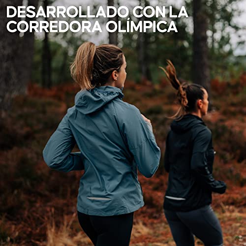 DANISH ENDURANCE Cortavientos Para Mujer, Chaqueta Deportiva con Capucha Ajustable, Puños Elásticos, Negro, M