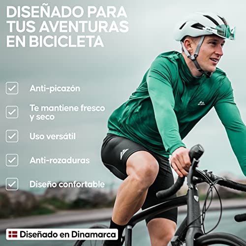 DANISH ENDURANCE Pantalón Corto Acolchados con Gel 3D de Ciclismo para Hombre, Secado Rápido, Transpirable…, Negro/Negro, S