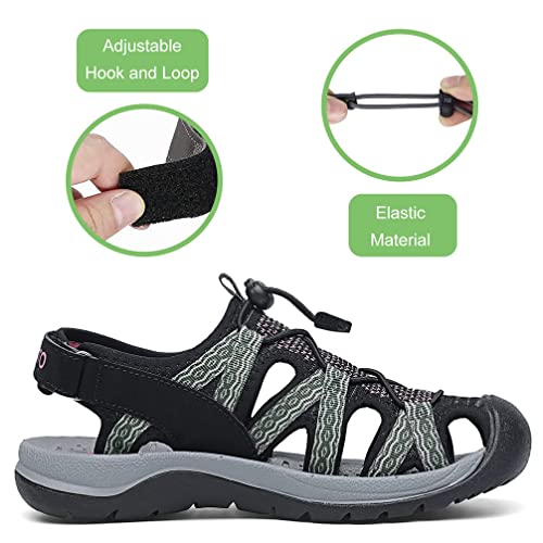 Dannto Sandalias Deportivas Mujer para Verano Exterior Senderismo Ligeras Antideslizantes Trekking Deportivas Casuales Sandalias de Playa