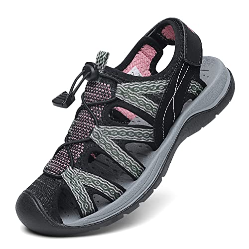 Dannto Sandalias Deportivas Mujer para Verano Exterior Senderismo Ligeras Antideslizantes Trekking Deportivas Casuales Sandalias de Playa