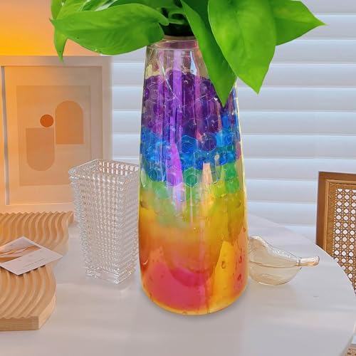 Daover Perlas de Agua, 50.000 Perlas de Gel, Bolas de Gel, Perlas Decorativas de Agua para Plantas en Jarrón para Hacer Velas Flotantes, Decoración Floral (Vistoso)