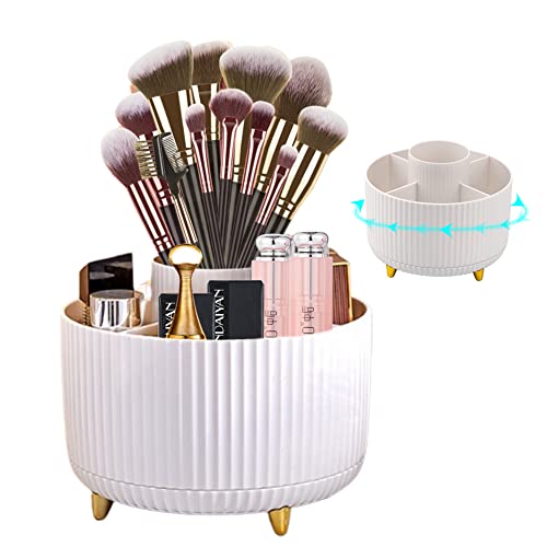 DASIAUTOEM Organizador de Maquillaje, Organizador de Pinceles Giratorio 360°, Almacenaje Maquillaje, Estante de Cosméticos, Pincel de Sombra de Ojos, Estuche de Lápiz Labial, para Dormitorio Baño