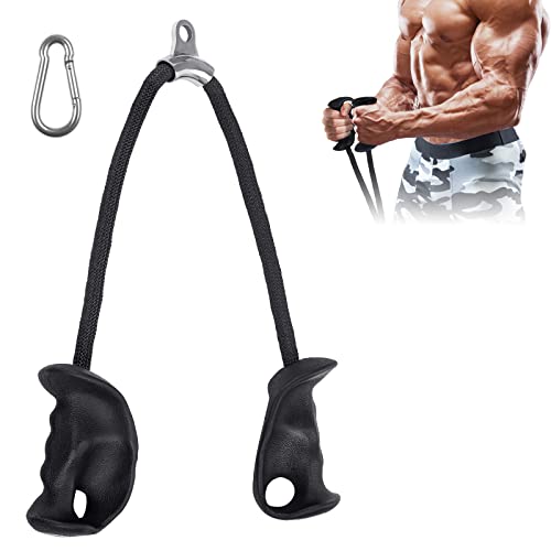 DASKING Cuerda para bíceps y tríceps, Accesorios para jalones LAT, Mango ergonómico, Accesorio para máquinas de Fitness, Equipo de Gimnasio doméstico para Entrenamiento Muscular y de Fuerza