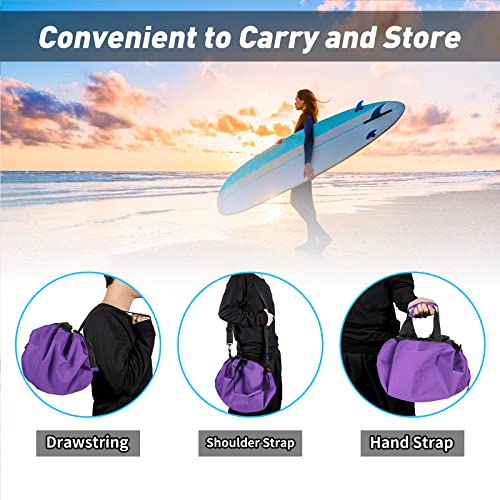 Dawitrly Cambiador de traje de neopreno, duradero, impermeable, bolsa seca con bolsillo y correas de asa para surfistas, kayakers, vigas y navegantes (morado)