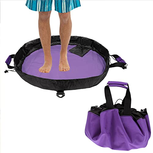 Dawitrly Cambiador de traje de neopreno, duradero, impermeable, bolsa seca con bolsillo y correas de asa para surfistas, kayakers, vigas y navegantes (morado)