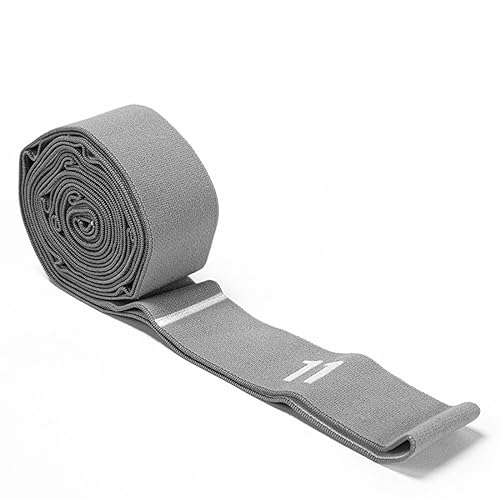 DDKY 1 Artículo Cinturón elástico de resistencia 130CM,Cinturón elástico de fitness con 11 lazos,Cinturón de yoga para pilates,estiramientos,fitness-gris