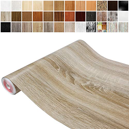 DecoMeister Vinilo Adhesivo Para Muebles Imitacion de Madera de Roble Sonoma Claro Papel Autoadhesivo Lámina Para Pared Cocina Puertas En Rollo Para Forrar Aspecto Madera 45 x 100 cm Por Metros