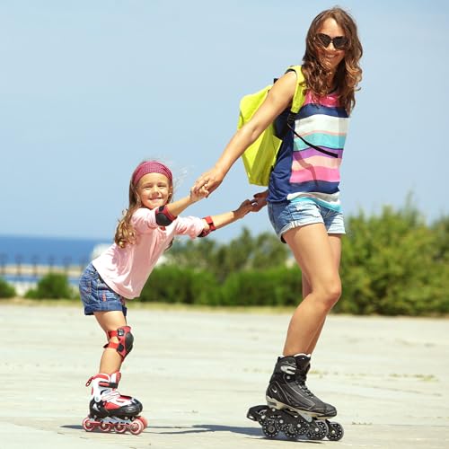 DEDC Juego de 8 Ruedas de Rendimiento para Patines en Línea con Rodamientos de Bolas de Poliuretano, 64 mm, Color Negro