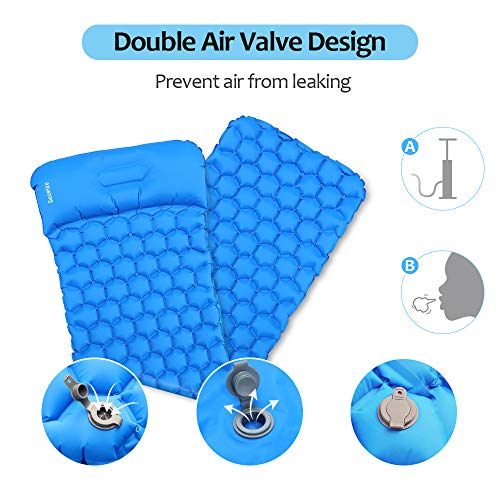 Deeplee - Colchoneta Aislante, colchoneta de Camping Ultraligera para Exteriores, Humedad para Senderismo, Mochilas, Camping, Playa, Isomatte-Blau