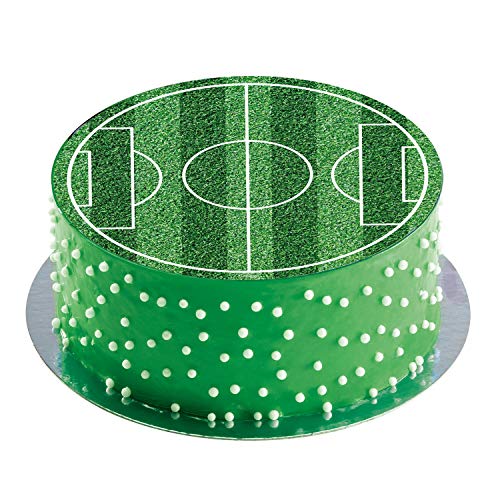 dekora Decoración de Comestible para Pastel en Forma de Terreno de Fútbol, Multicolor, 20 cm