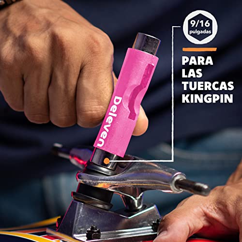 Deleven Herramienta de Skate Tool Todo-en-Uno Multifunción Ligera y Portátil con Llave Allen 2-en-1 y Destornillador Phillips - Ajusta Patines, Longboards, Skateboards, Quads, Ruedas, Ejes y Kingpin