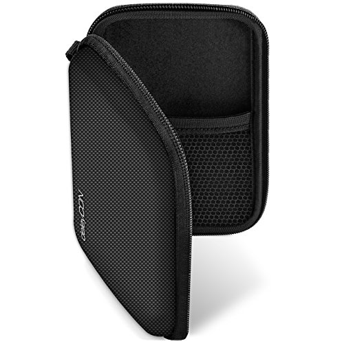 deleyCON Navi Case Funda para Dispositivos de Navegación de hasta 4,3" & 5" Pulgadas (14,6 x 9,3 x 3,4 cm) - Sólida - Dos Compartimentos Interiores - Negro