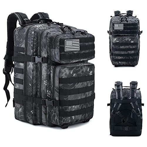 Delgeo Mochila Tácticas Militar, 45L Gran Capacidad Mochila Crossfit, Plegable Impermeable Mochila Supervivencia, Montañismo, Senderismo, Trekking, Acampada, Aventura o Viajes