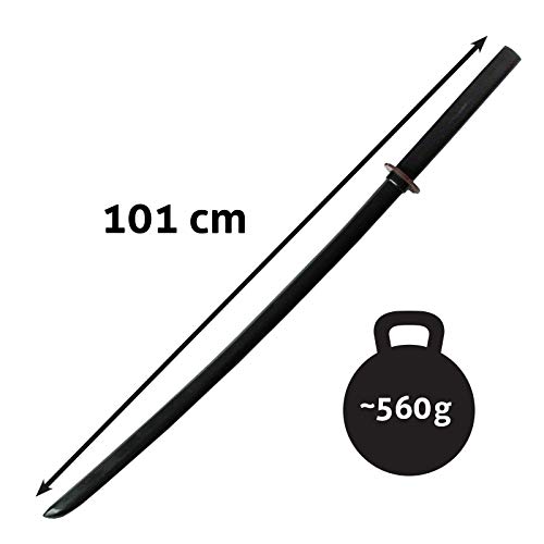 DEPICE Bokken Negro, Aprox. 101 cm. Peso: Aprox. 700 g, Lacado en Negro, Incluye Tsuba, japonés, Iaido Aikido Aikido