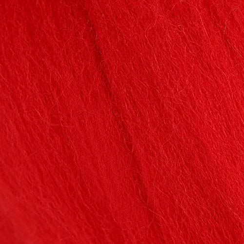 Desconocido HEEPDD 55g Colores Surtidos Aguja de Fieltro de Lana Roving Spinning Costura Recorte para la Aguja de Fieltro Spinning Hand Hand Materiales DIY(Rojo)