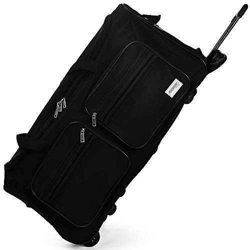 Deuba Bolso de Viaje XL Negro 85L 70x36x34cm Trolley Bolso Deportivo Maleta con Ruedas y Candado